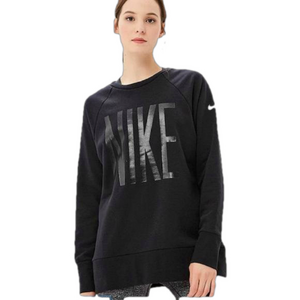 NIKE Ladies Medium Black Crewneck Sweatshirt Logo Chest